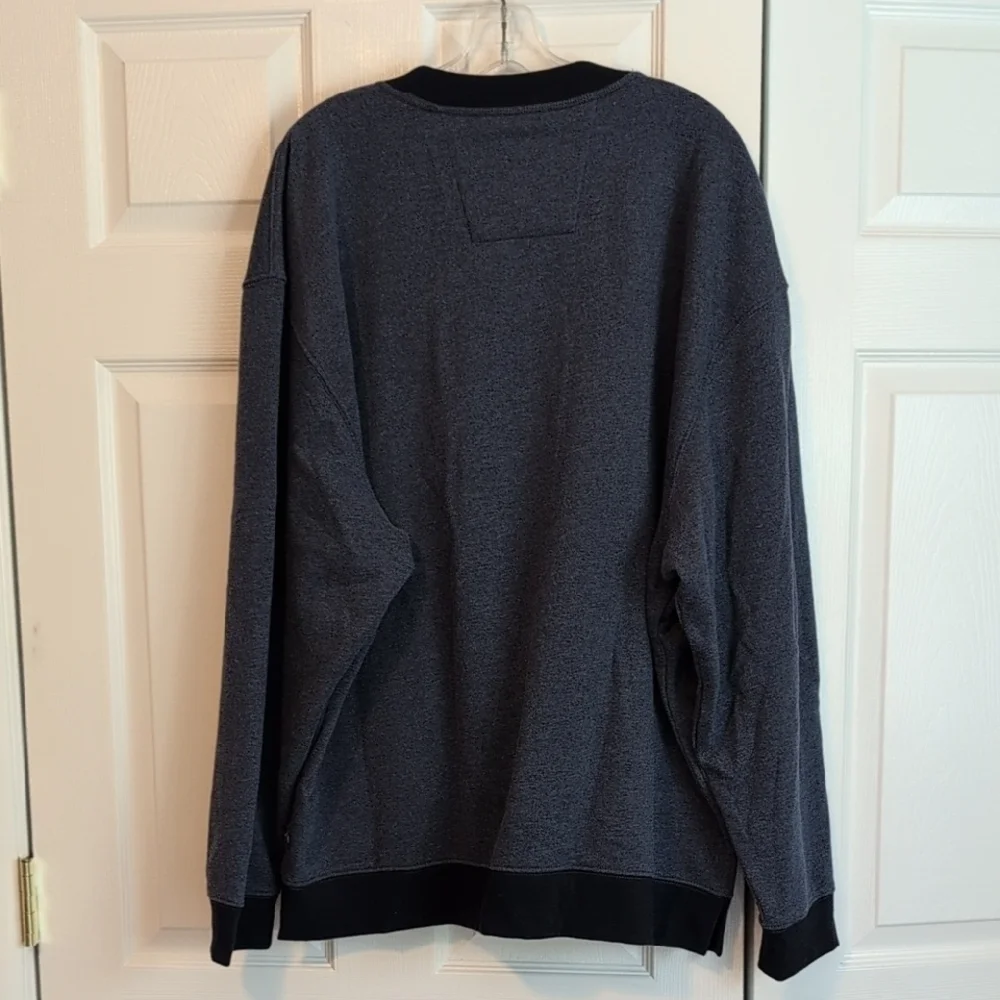 Nautica Men's Heather Navy Blue Crewneck Sweatshirt With Pocket